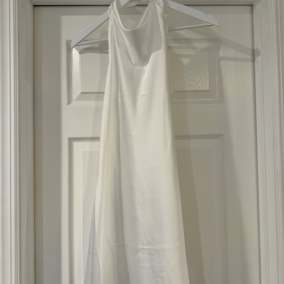 White Halter Slip Dress - Picture 3 of 4